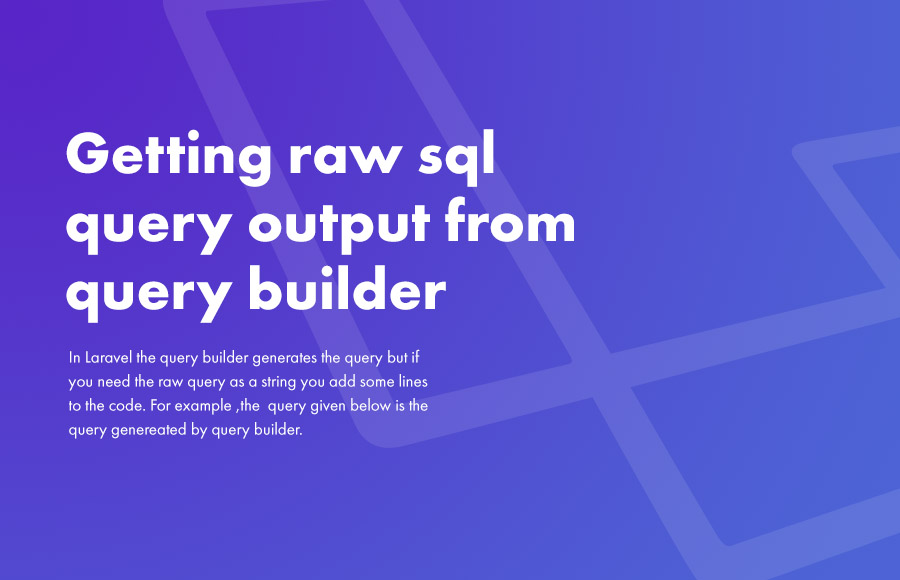 Getting raw sql query output from query builder