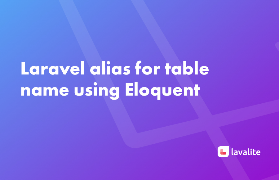 Laravel alias for table name using Eloquent