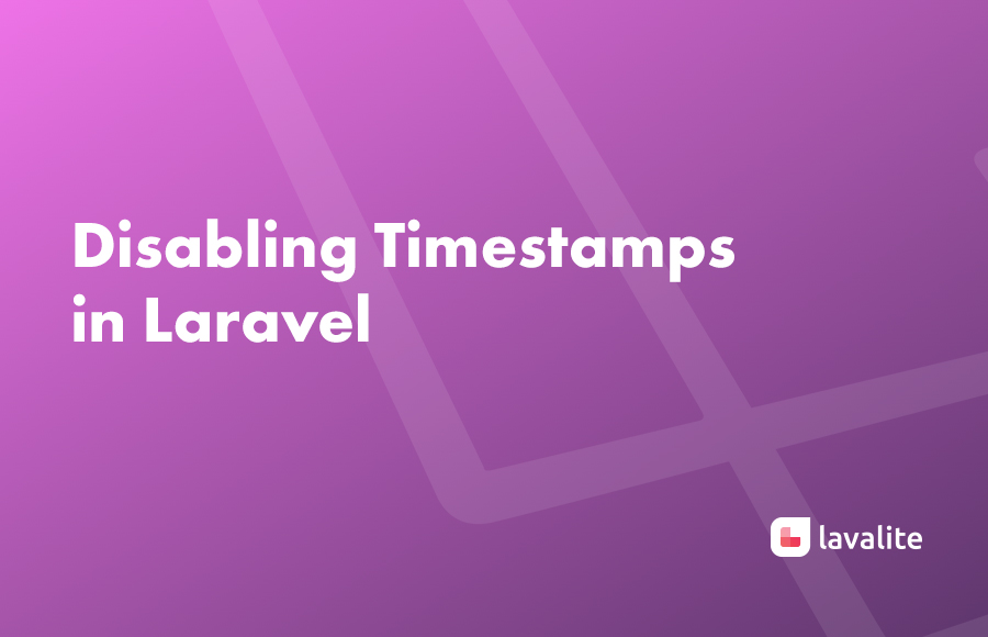 Disabling Timestamps in Laravel